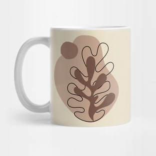 Modern Minimalist Simple Abstract Pastel Pink Black Leaf Art Mug